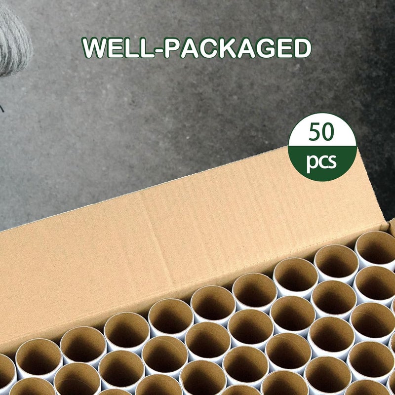 HESESOH 50 Pack Cardboard Tubes for Crafts - 1.57 x 11.81 Inches - White Toilet Paper Empty Rolls Round Thick Tubes Sturdy for Classroom Family Handmade DIY Projects - Image 5